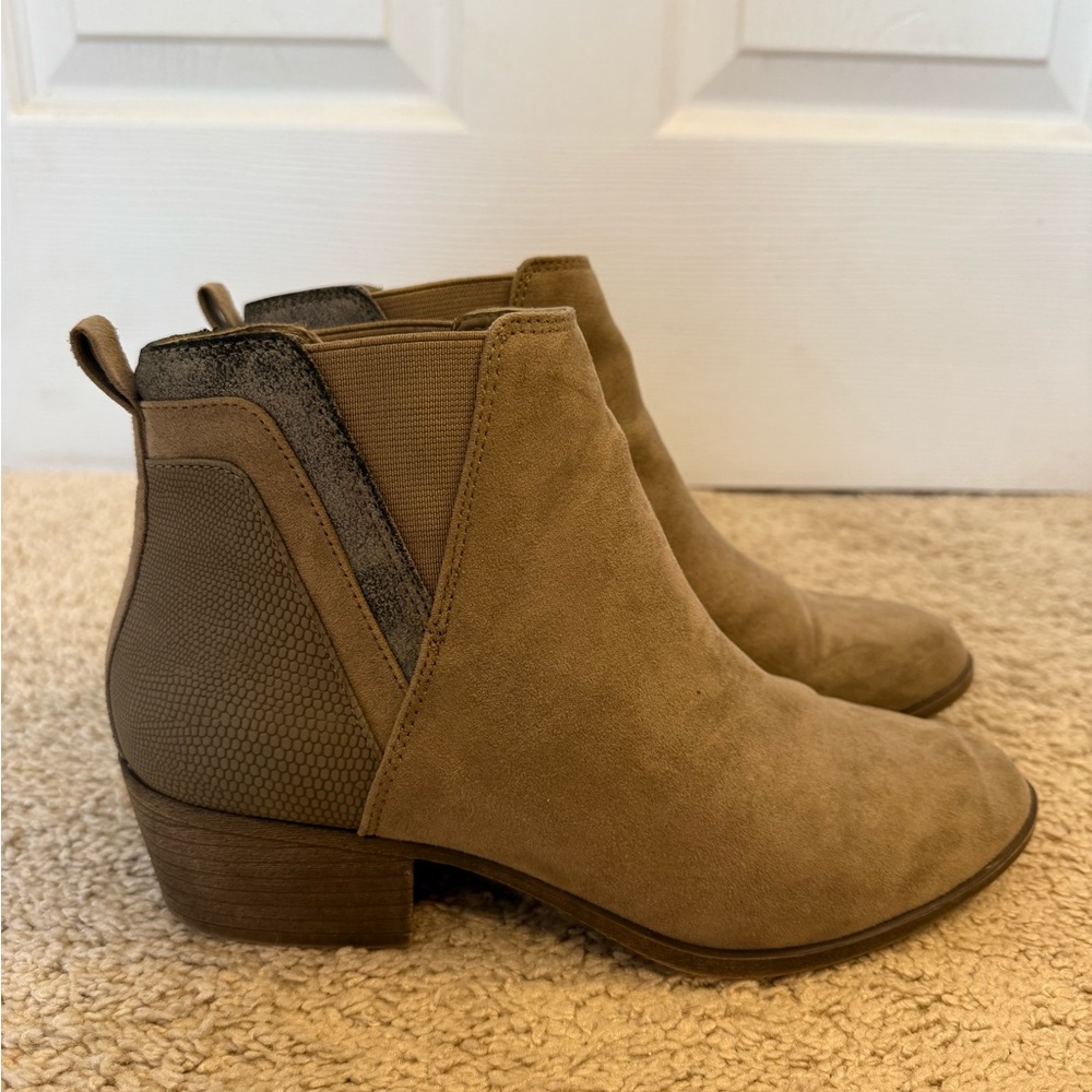 Madden Girl Tan Suede Ankle Booties